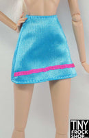 12" Fashion Doll Turquoise and Pink Tricot Skirt - Tiny Frock Shop