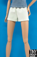 12" Fashion Doll White Pleather Simple Short