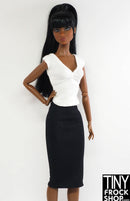 12" Fashion Doll White Shirred Front Tee