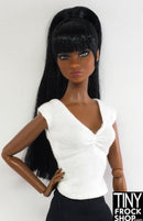 12" Fashion Doll White Shirred Front Tee