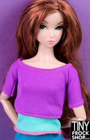 12" Fashion Doll Color Blocked Layered Top