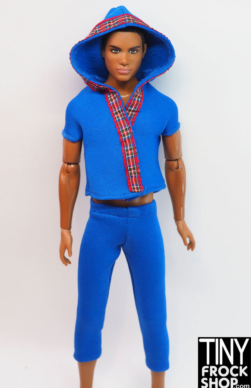 12" Fashion Male Doll Blue Hooded Neoprene Outfit