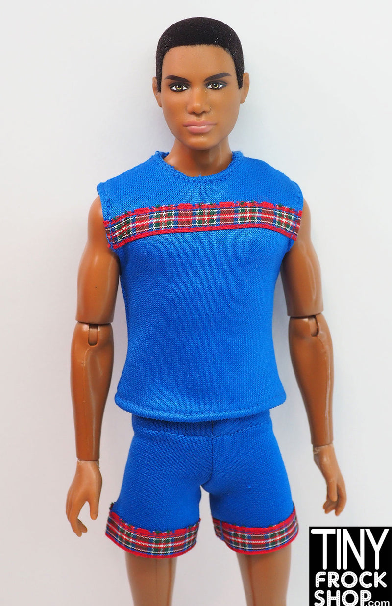 12" Fashion Male Doll Blue Shorts Neoprene Outfit