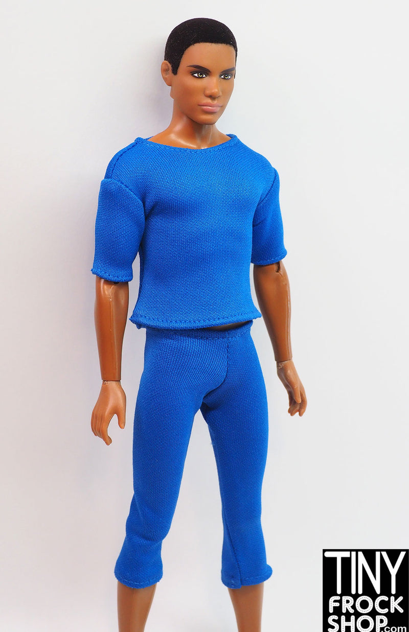 12" Fashion Male Doll Blue Simple Neoprene Outfit
