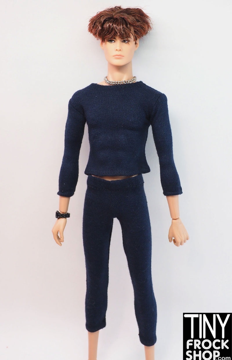 12" Fashion Male Doll Navy Knit Simple Outfit
