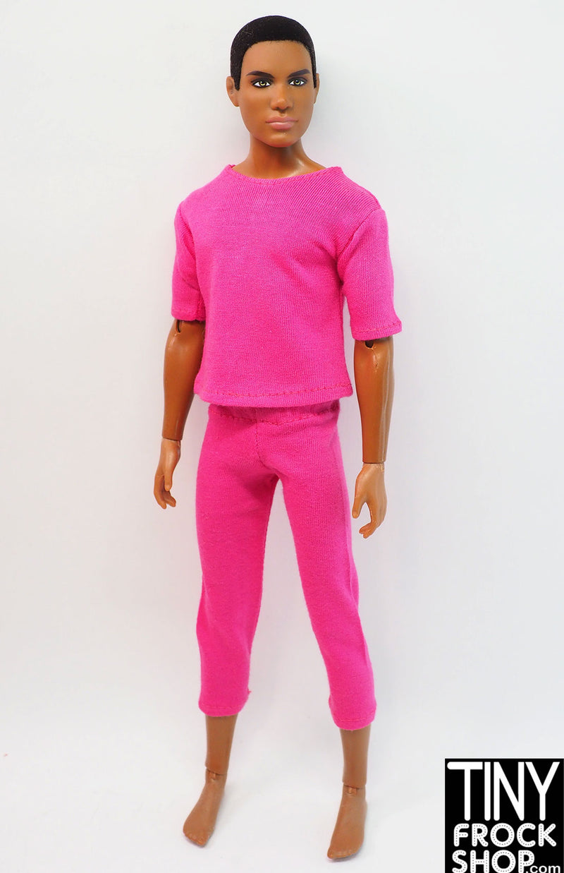 12" Fashion Male Doll Pink Knit Capri Leggings
