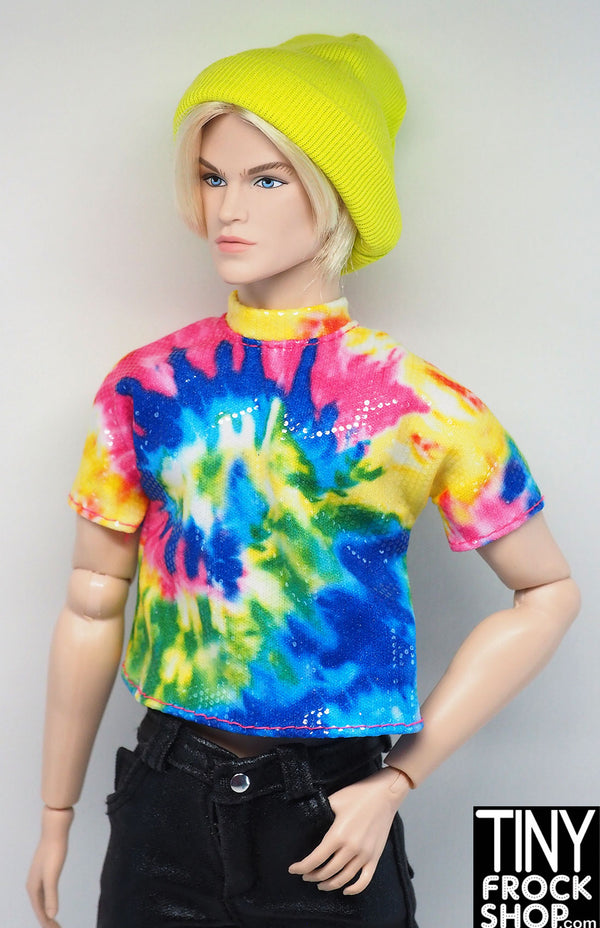 12" Fashion Doll Male Doll Foil Tie Dye Tee Shirt
