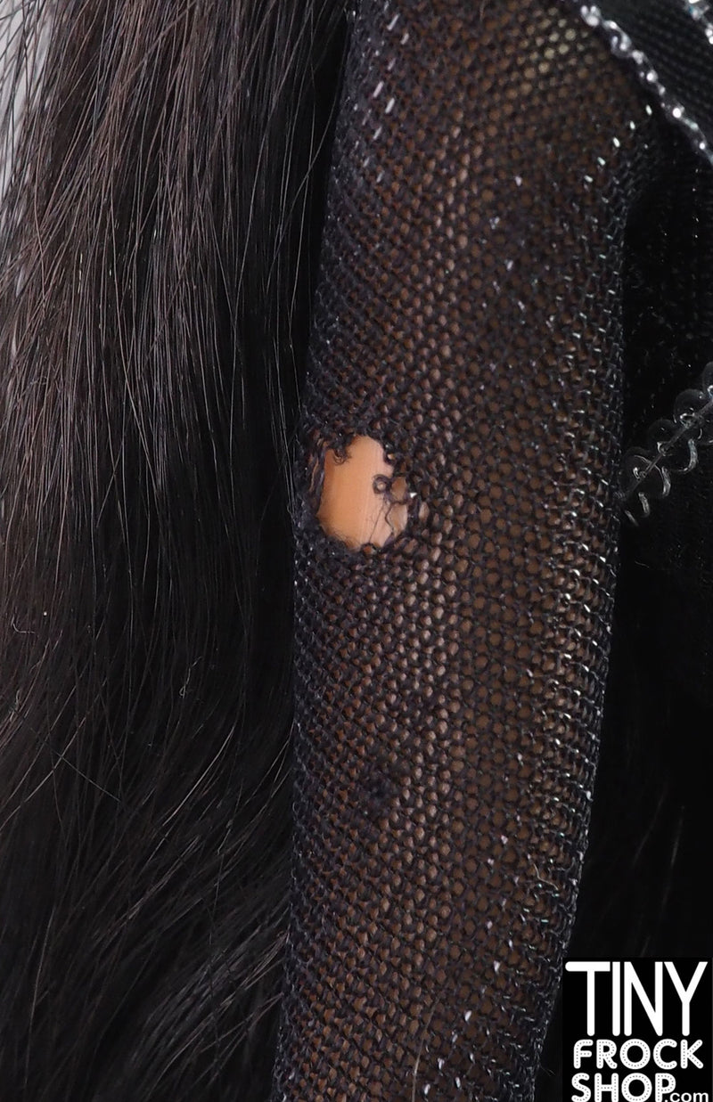 12" Fashion Doll Black Bodysuit with Sequins