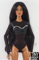 12" Fashion Doll Black Bodysuit with Sequins