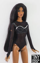 12" Fashion Doll Black Bodysuit with Sequins