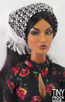 12" Fashion Doll Black and White Cotton Print Scarf