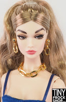 12" Fashion Doll Gold Chunky Chain Earrings and Necklace Set