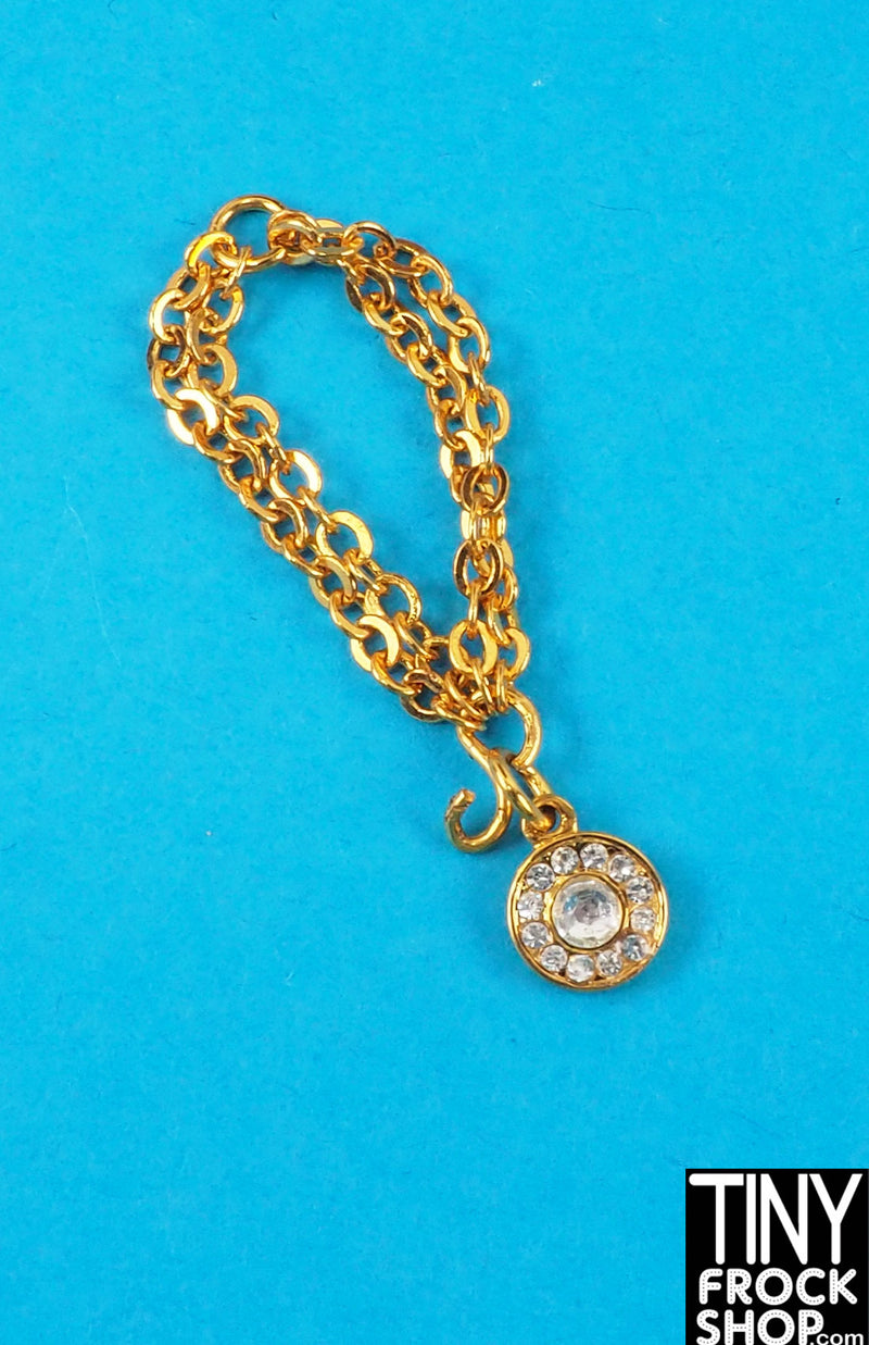 12" Fashion Doll Gold Medallion Necklace