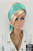 12" Fashion Doll Mint Satin Geo Scarf
