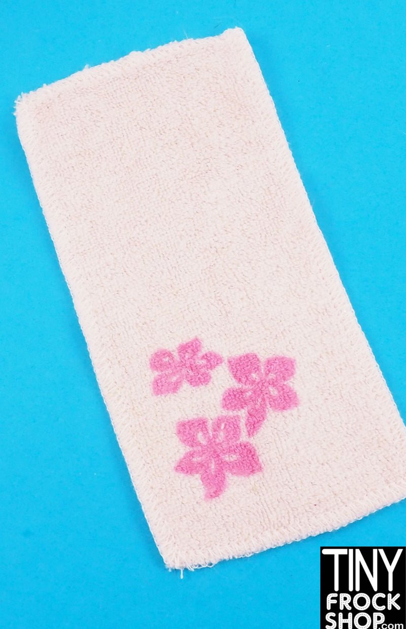 12" Fashion Doll Pale Pink Tropical Medium Bath Towel