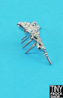 12" Fashion Doll Silver Medium Metal Tiara Comb with Rhinestones