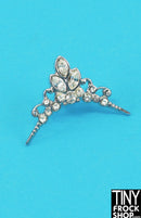 12" Fashion Doll Silver Medium Metal Tiara Comb with Rhinestones