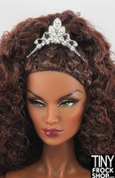 12" Fashion Doll Silver Medium Metal Tiara Comb with Rhinestones
