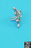 12" Fashion Doll Silver Mini Metal Tiara Comb with Rhinestones