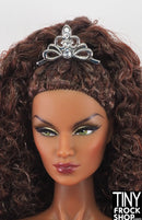 12" Fashion Doll Silver Mini Metal Tiara Comb with Rhinestones
