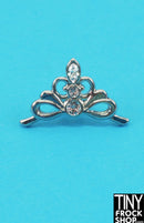 12" Fashion Doll Silver Mini Metal Tiara Comb with Rhinestones