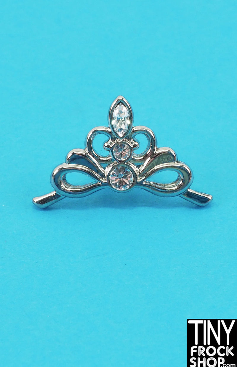 12" Fashion Doll Silver Mini Metal Tiara Comb with Rhinestones