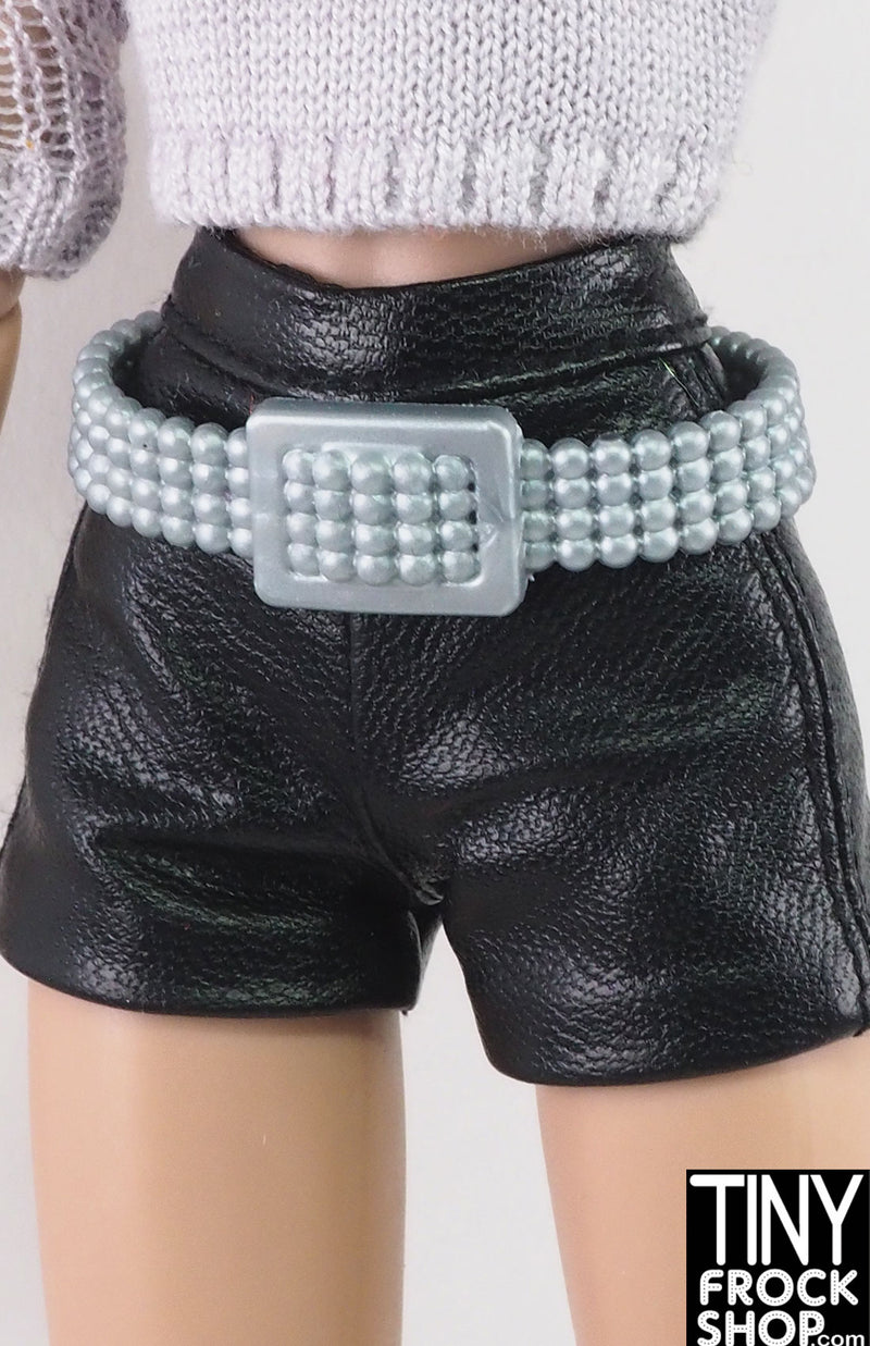 12" Fashion Doll Silver Plastic Bead Belt