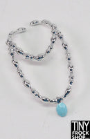 12" Fashion Doll Silver Plastic Double Strand Necklace