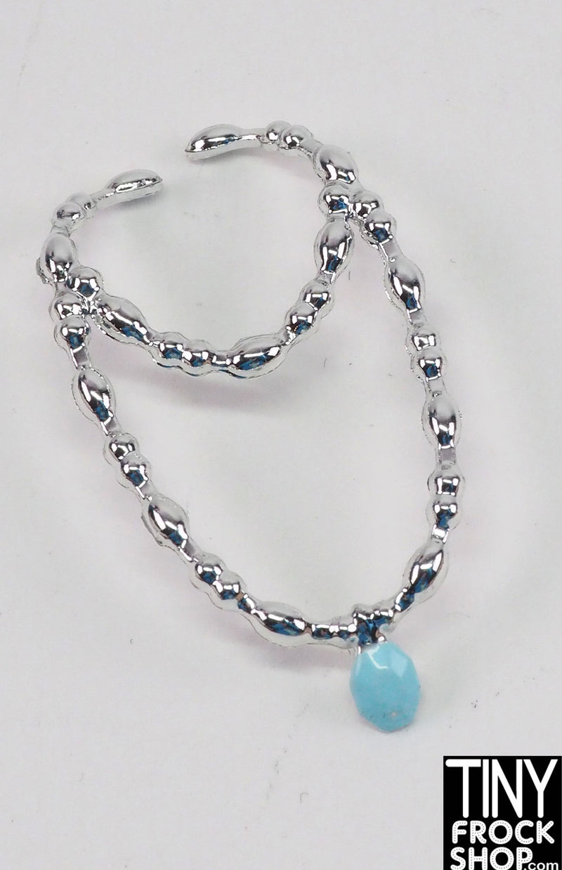 12" Fashion Doll Silver Plastic Double Strand Necklace