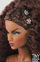 12" Fashion Doll Silver Set of 2 Flower Metal Hair Pins