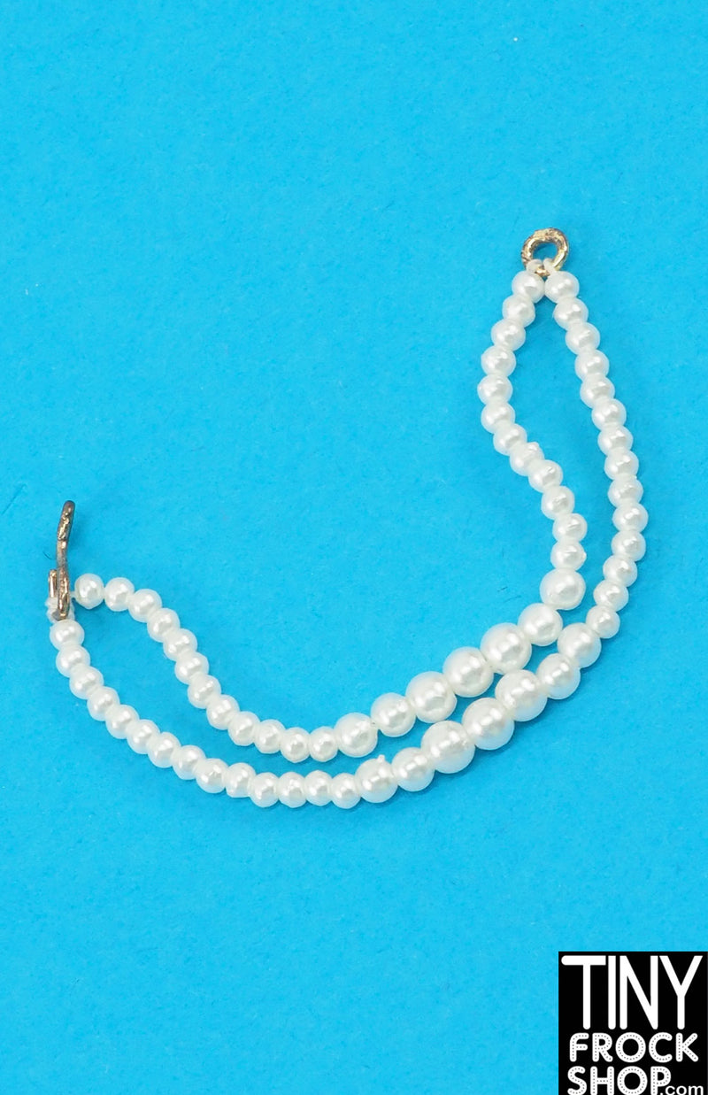 12" Fashion Doll White Double Strand Pearl Necklace