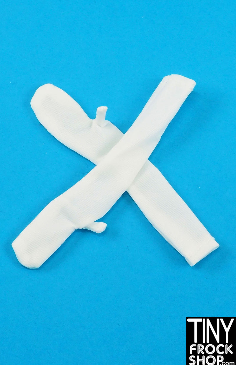 12" Fashion Doll White Knit Long Gloves