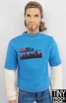12" Fashion Male Doll Blue and White Remix Graphic Tee