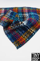 12" Fashion Doll Blurred Plaid Jewel Toned Area Rug by TINY FROCK