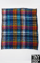 12" Fashion Doll Blurred Plaid Jewel Toned Area Rug by TINY FROCK