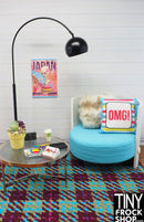 12" Fashion Doll Chunky Plaid Area Rugs by TINY FROCK - 2 Colors