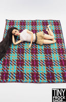 12" Fashion Doll Chunky Plaid Area Rugs by TINY FROCK - 2 Colors