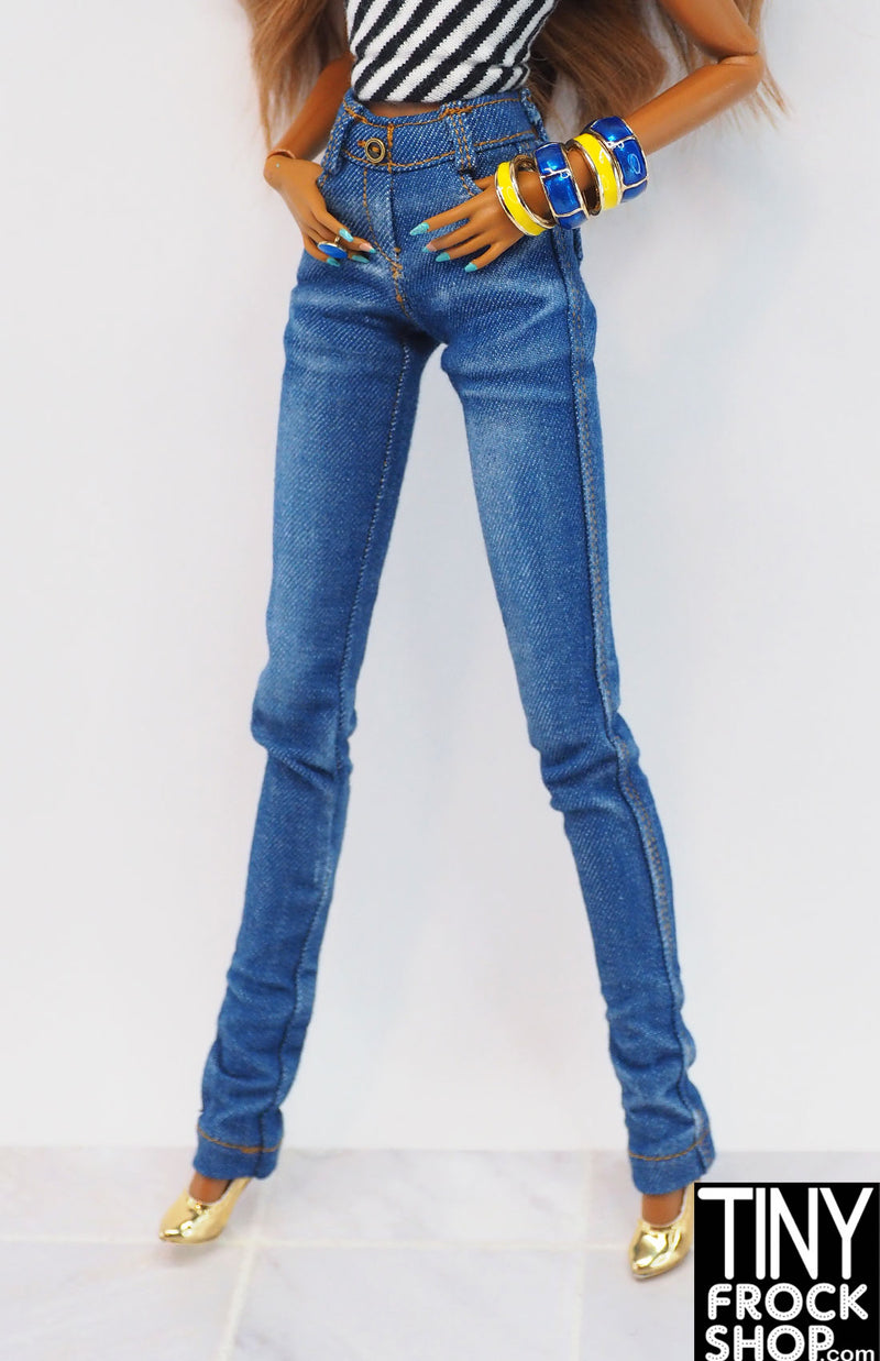 12" Fashion Royalty Medium Blue Slim Denim Jeans by Svitdolls