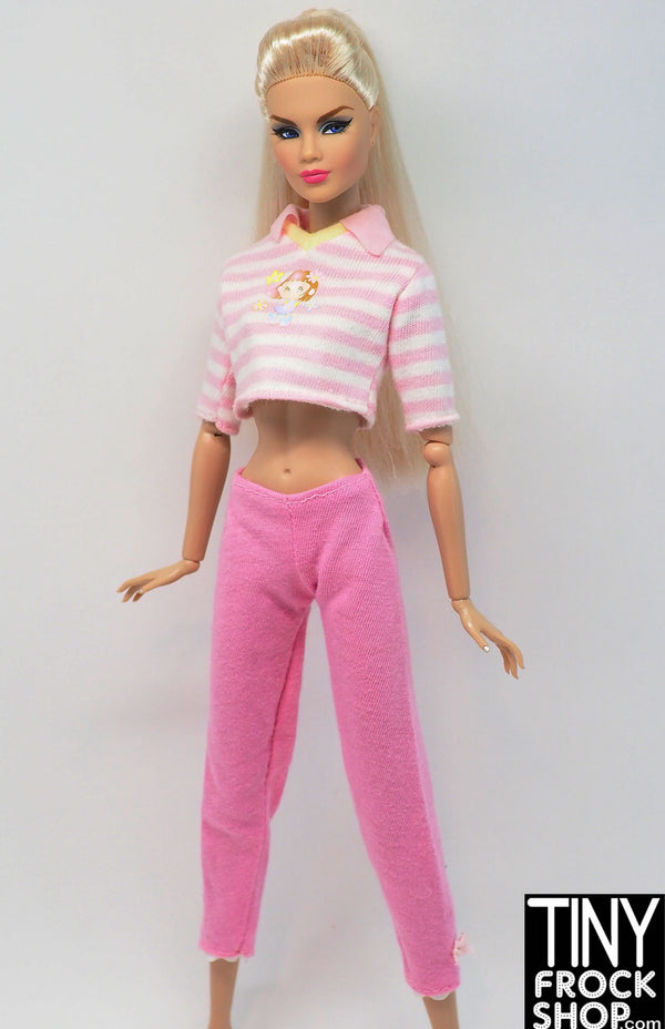 12" Fashion Doll Pink Pajama Set