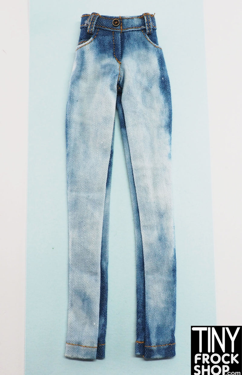 12" Fashion Royalty Bleached Blue Denim Jeans