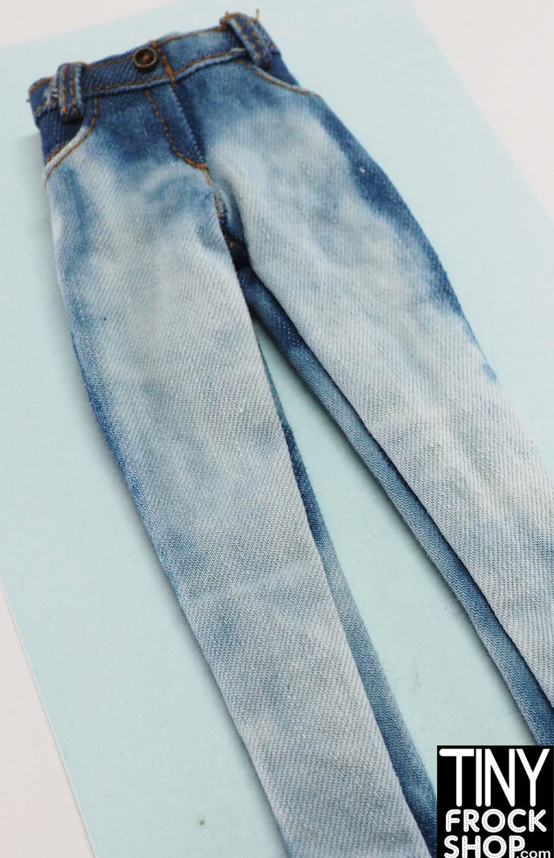 12" Fashion Royalty Bleached Blue Denim Jeans