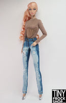 11.5" Poppy Parker Bleached Blue Ripped Denim Jeans