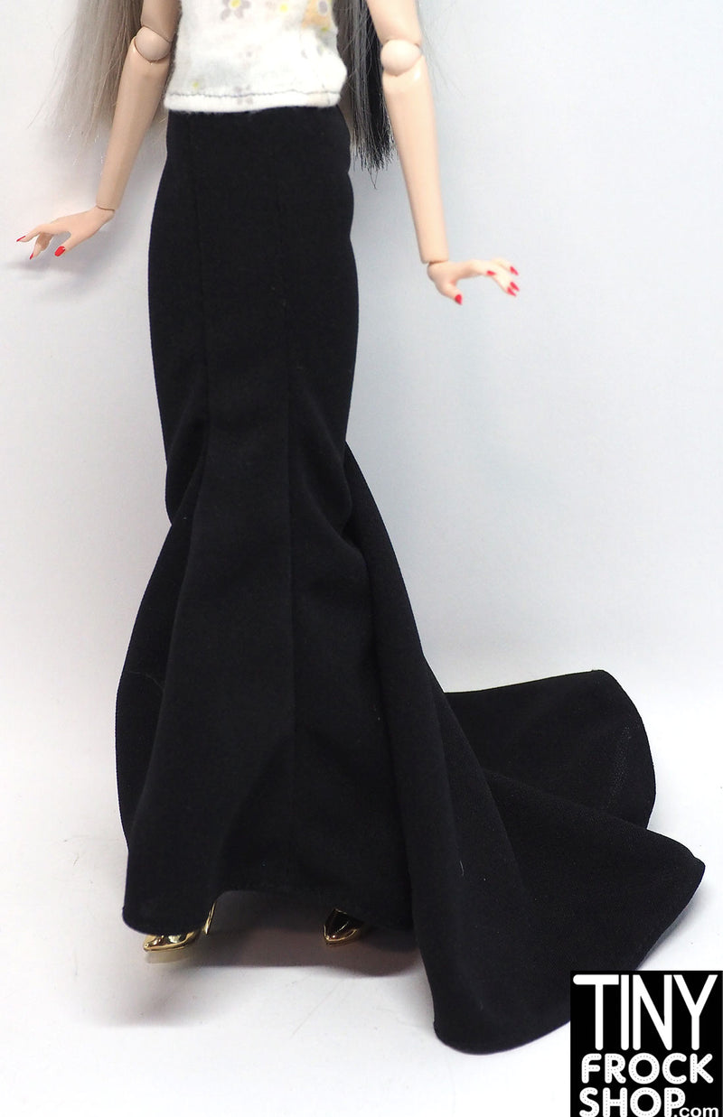 12" Fashion Doll Black Knit Skirt with Train
