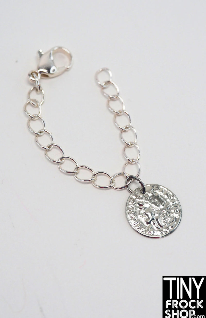 12" Fashion Doll Metal Silver Coin Necklace by Pam Maness