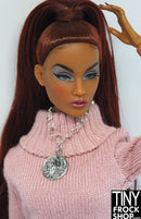 12" Fashion Doll Metal Silver Coin Necklace by Pam Maness