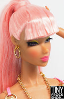 12" Fashion Doll Moonstone and Gold Necklace and Hoop Earring Set by Pam Maness