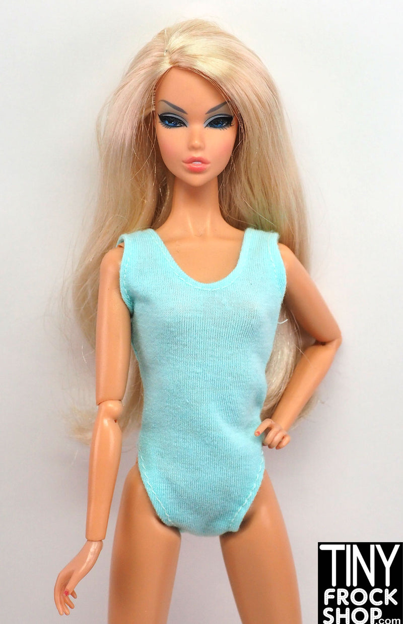 12" Fashion Doll Cotton Aqua Bodysuit