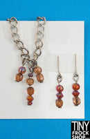 12" Fashion Doll Amber and Orange Jewelry Set by Pam Maness - Tiny Frock Shop