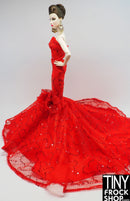 12" Fashion Doll Red Sequined Drama Dress