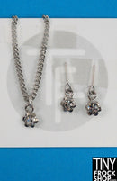 12" Fashion Doll Silver and Crystal Flower Jewelry Set by Pam Maness - Tiny Frock Shop
